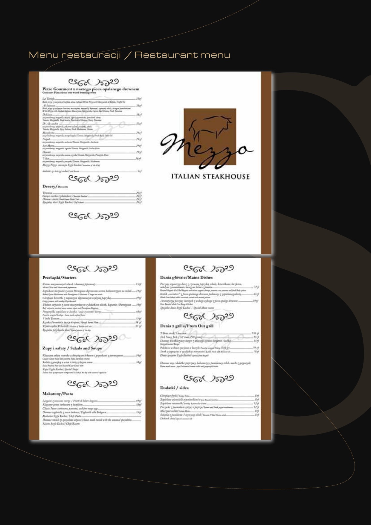 Restaurant Menu — Mezzo